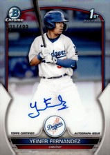 2023 Bowman Chrome Prospect Autographs Refractors Yeiner Fernandez Auto /499