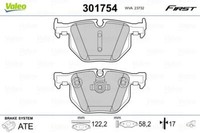 Valeo 301754 Bremsbelagsatz, Scheibenbremse FüR Bmw