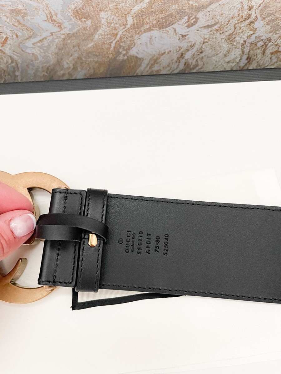 Gucci Extra Wide Calfskin Crystal Double G Waist Belt Gucci Extra Wide Calfskin Crystal Double G Waist Belt | eBay main image 3