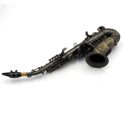 Pro Eastern Music Matt black plated curved soprano saxophone