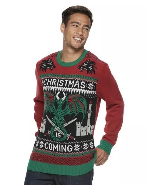 Ugly Christmas Sweater Menu0026#039;s Game Of Thrones LED Light Up Top Cayenne  Size M $70 | eBay