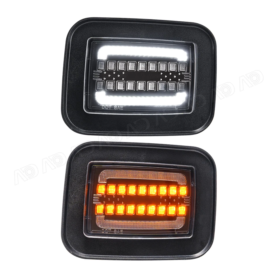 For 03-09 Hummer H2 SUV SUT Clear Front Corner DRL Turn Signal Lights Set of 2 - Image 3 of 4