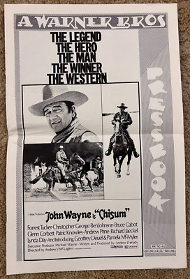 CHISUM 1970 MOVIE PRESSBOOK W/ PROMO NEWS INSERT JOHN WAYNE FORREST TUCKER