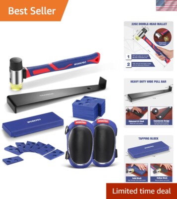 Heavy Duty Flooring Installation Kit with Non-Slip Mallet and Sturdy Knee Pads
