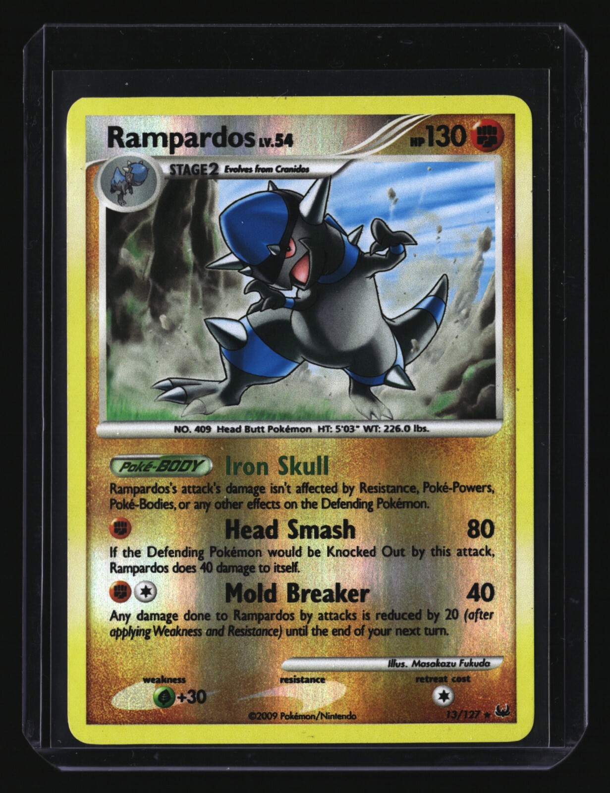 Pokemon RAMPARDOS 13/127 (Reverse Holo Rare) Platinum - NM/Near Mint