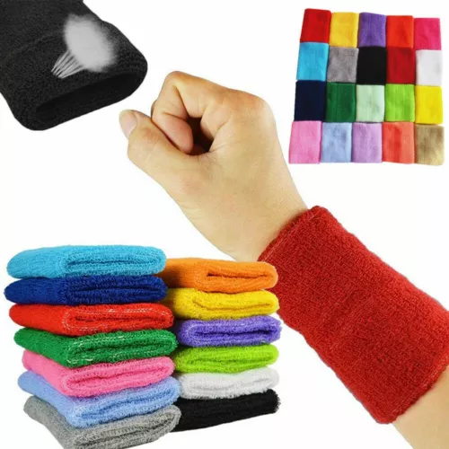 Unisex Baumwolle Armband Sport Handtuch Schweißband Solide Schweißband Yoga Gym D - Bild 1 von 22