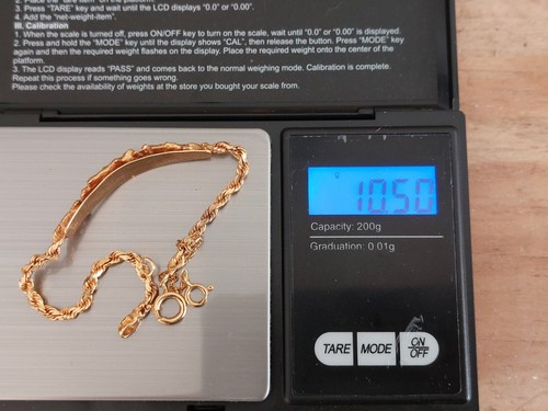 Bracciale ESTATE in oro massiccio 14k con filo di pepite alterato due volte 10,50g 7"-8" - Foto 14 di 14