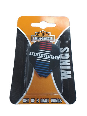 3 Dart Flight ''Harley Davidson - Rot Weiß Blau''