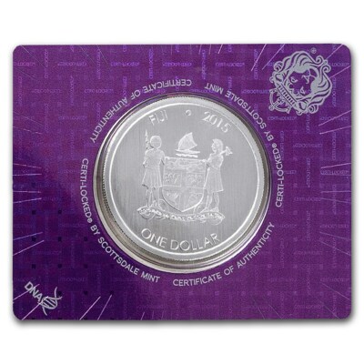 2015 Scottsdale Mint Fiji Iguana 1 oz .999 Silver Coin (in Certi