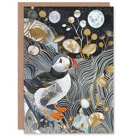 Arktis Vogel Tier Papageientaucher Ventilator Surreal Geburtstagskarte