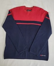 Vintage Abercrombie Fitch Pullover Sweater Mens XL Blue Red Stripe Mall Y2K 90s