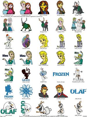 33 CARTOON PATTERNS  MACHINE EMBROIDERY DESIGNS PES 4X4 5X7 BROTHER USB