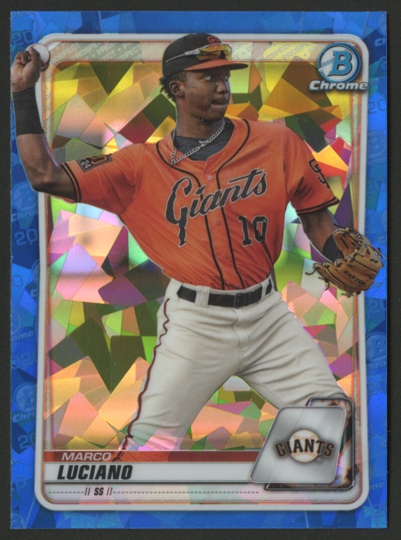 2020 Bowman Chrome Sapphire Prospects MARCO LUCIANO #BCP103 San Francisco Giants