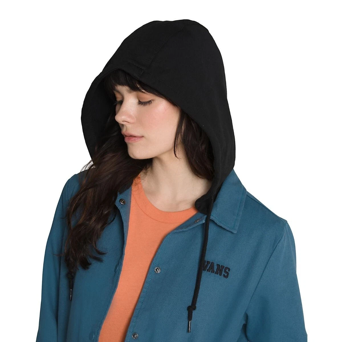 COACH Nuovissima giacca donna Vans Tripp blu acqua marocchino felpa allenatori taglia small