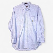 Chaps Ralph Lauren Men's Blue Long Sleeve Button-Down Dress Shirt Size XL Excell