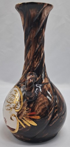 Hubert Bequet 1940 Belgium Ceramic Deer Hand Painted Antique Pitcher Vase. Gold. - Picture 2 of 7