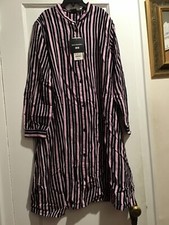 New Marimekko Uniqlo Girls Sz 11-12 Long Sleeve Striped Flannel Dress Pink Black