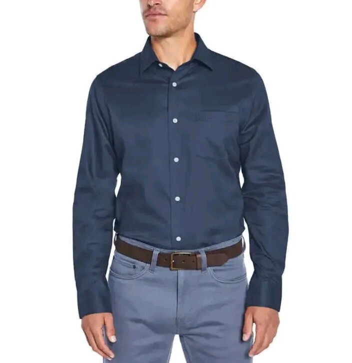 slim fit dress slacks Kenneth Cole Men's Dress Shirt Regular Fit Stretch Collar Non Iron Solid