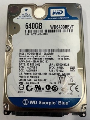 WD6400BEVT-00A0RT0 2.5'' Hard Drive for Data Recovery/General Use PCB 2060-771672