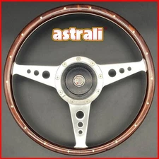 MGB, MGB GT astrali  Monza 14" Wood Rim Steering Wheel & Chrome Boss 1971 -1974