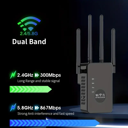 1200Mbps Wifi Long Range Extender Booster Repeater Signal Amplifier Dual Band US - Picture 2 of 22