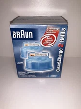 Braun CCR2 Clean & Renew Cartridge Refills 2-Pack Shaver Cleaner Lemonfresh NEW