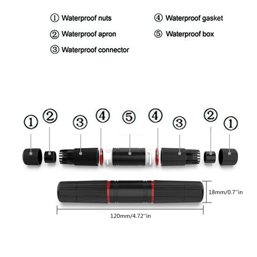 RJ45 Waterproof IP67 Ethernet Cable Connector Double for Head Lan Adapte - Afbeelding 8 van 8