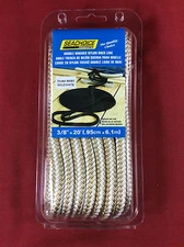 DOCK LINE DOUBLE BRAIDED NYLON 3/8" x 20' GOLD & WHITE SEACHOICE 40081