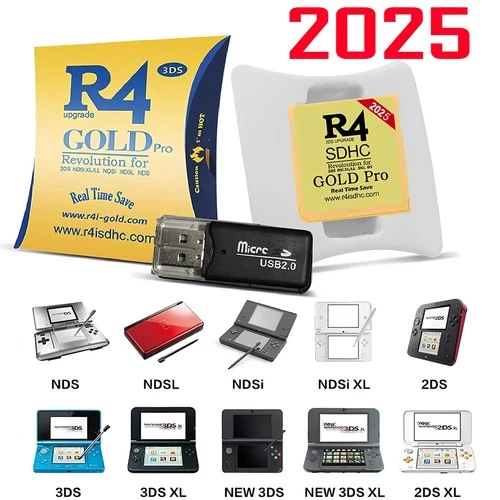 2025 Version R4 Gold Pro SDHC R4i For DS/NDS/3DS/2DS Game Revolution Cartridge