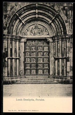 Ansichtskarte Lund, Lunds Domkyrka, Portalen 