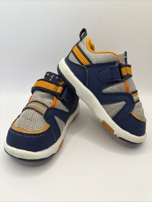 Tsukihoshi Toddler Sneakers Shoes Navy Orange Size 5.5 EE WIDE!