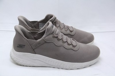 Skechers Bobs Shoes Womens Size 11 Taupe Gray Slip-Ins Bungee Comfort 117500