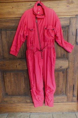 Get ready for the slopes! Vintage one piece  woman's red ski suit size 14. 
