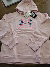 NWT Girls' UA Under Armour Rival Fleece Logo Hoodie Pastel Pink. Youth- X LARGE