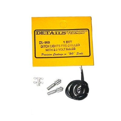 NEW Details West DL-360 Ditch Lights - Predrilled with 3-Volt Bulbs HO Scale