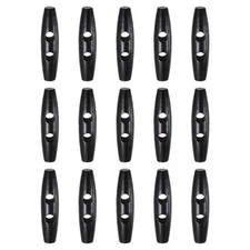 15pcs Wooden Toggle Buttons 60mm Double Hole Olive Sewing Button, Black