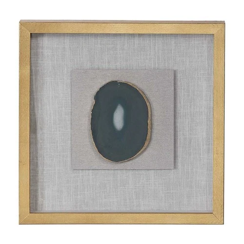 UTTERMOST 4187 KEEVA AGATE STONE HAND-APPLIED GOLD LEAF PINE WOOD SHADOW BOX - Picture 1 of 8