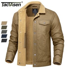 Men's Winter Jacket Thick Warm Sherpa Jacket Lapel Fleece Lined Trucker Jackets
