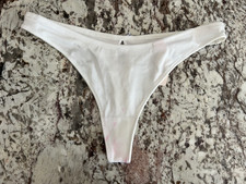 True Vintage Victoria's Secret Satin Keyhole Low Rise Thong Panties White Small