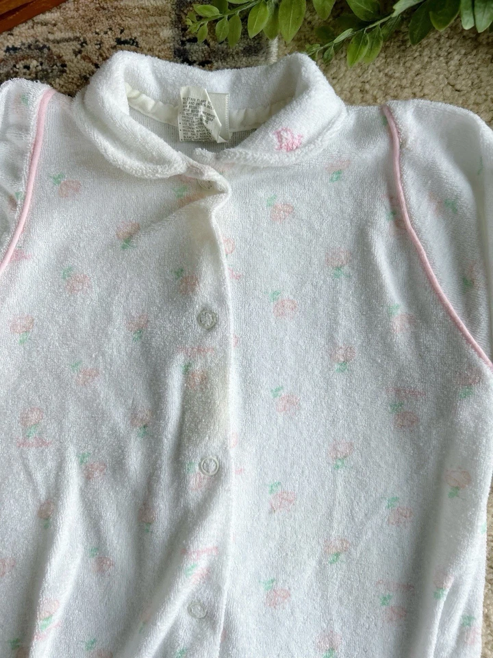 Terrycloth vintage Baby Dior de una pieza para dormir 3/6M años 90 Foto 4 de 4