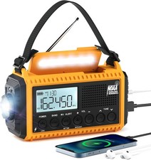 Eoxsmile NOAA Emergency Weather Radio 5000mAh Solar/Hand Crank/battery NEW