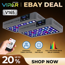 VIPARSPECTRA Timer Control 2pcs 165W LED Aquarium Light For Coral Reef Fish Tank