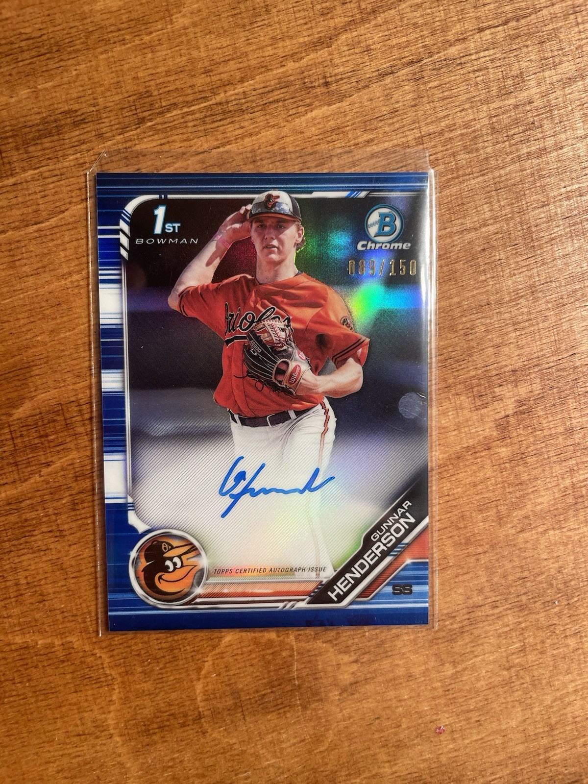 2019 Bowman chrome Autographs Gunnar Henderson Blue Refractor /150