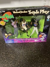 Vintage 1996 Space Jam Michael Jordan Triple Play Action Figure Set Playmates 