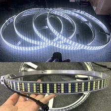 4Row 17.5'' Strobe White LED Truck Wheel Ring Rim Lights w/Remote Button Control