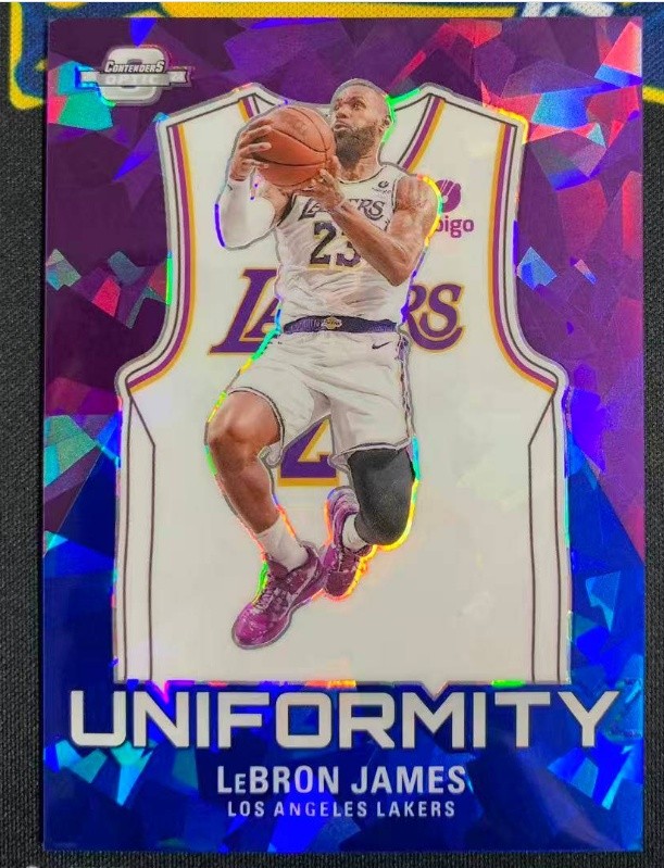 LeBron James 2023-24 Panini Contenders Optic Uniformity Blue Ice Prizm 72/75 #17