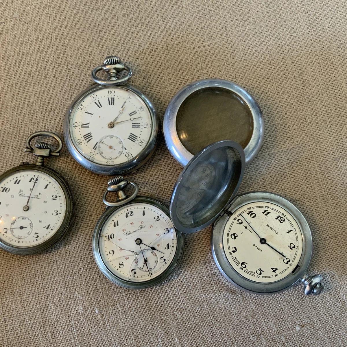 Lot De 20 Montres Gousset Anciennes à Clé – Boîtier Argent Massif (Occasion)