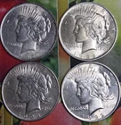 FOUR  1922  Peace Dollars -Very Nice gradable coins...guaranteed genuine