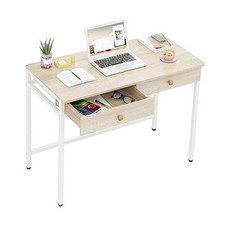 Beige Computer Desk with Drawers - Home Office Workstation - Beige