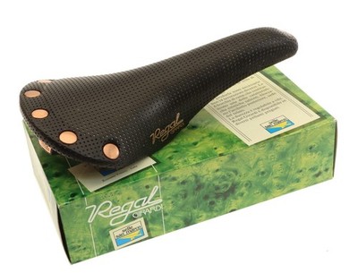 Selle San Marco Regal Girardi PERFORATED BLK Leather Saddle Copper NEW Box NOS